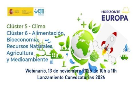 Lanzamiento Convocatorias Horizonte Europa Clúster 6 y Clúster 5 Clima 2026