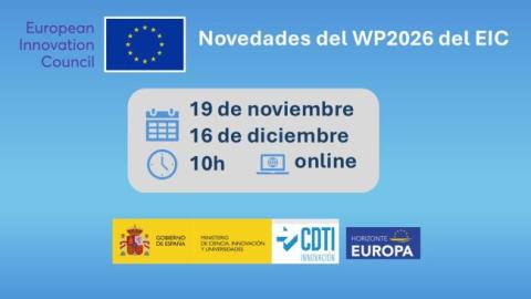 Abierto el registro a las jornadas online CDTI sobre el WP2026 del EIC